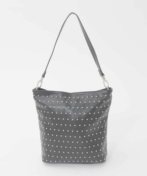 MK MICHEL KLEIN BAG / エムケーミッシェルクランバッグ ショルダーバッグ | [2WAY/軽量]スタッズワンハンドルバッグ（ブラック）