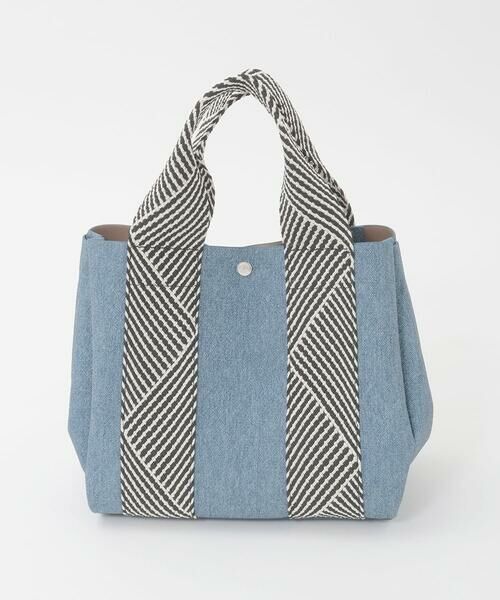 MK MICHEL KLEIN BAG / エムケーミッシェルクランバッグ トートバッグ | [2WAY]ヘリンボーンハンドルミニトートバッグ（ネイビー）