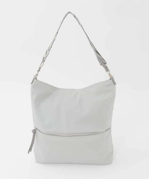 MK MICHEL KLEIN BAG / エムケーミッシェルクランバッグ ショルダーバッグ | [2WAY]アクセントハンドルナイロンバッグ（グレー）