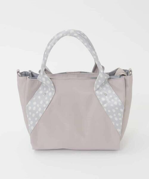 MK MICHEL KLEIN BAG / エムケーミッシェルクランバッグ その他小物 | [2WAY]ドットハンドルナイロンコンパクトバッグ（ベージュ）