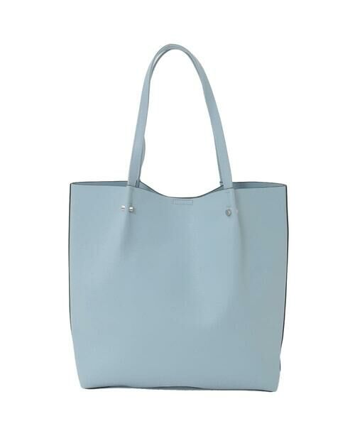 MK MICHEL KLEIN BAG / エムケーミッシェルクランバッグ トートバッグ | [A4収納可]合成皮革BIGトートバッグ（ライトブルー）