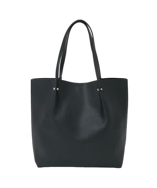 MK MICHEL KLEIN BAG / エムケーミッシェルクランバッグ トートバッグ | [A4収納可]合成皮革BIGトートバッグ（ブラック）