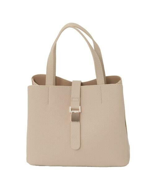 MK MICHEL KLEIN BAG / エムケーミッシェルクランバッグ トートバッグ | [2WAY]ベルトフラップスクエアミニトートバッグ（ベージュ）