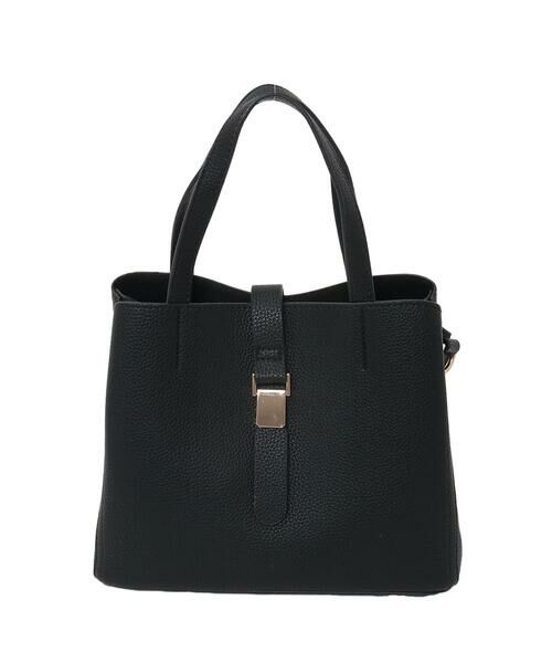 MK MICHEL KLEIN BAG / エムケーミッシェルクランバッグ トートバッグ | [2WAY]ベルトフラップスクエアミニトートバッグ（ブラック）