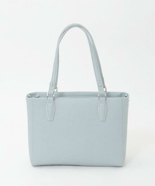 MK MICHEL KLEIN BAG / エムケーミッシェルクランバッグ トートバッグ | [2WAY/A4収納可]合成皮革エンボスビジネストート（ライトブルー）