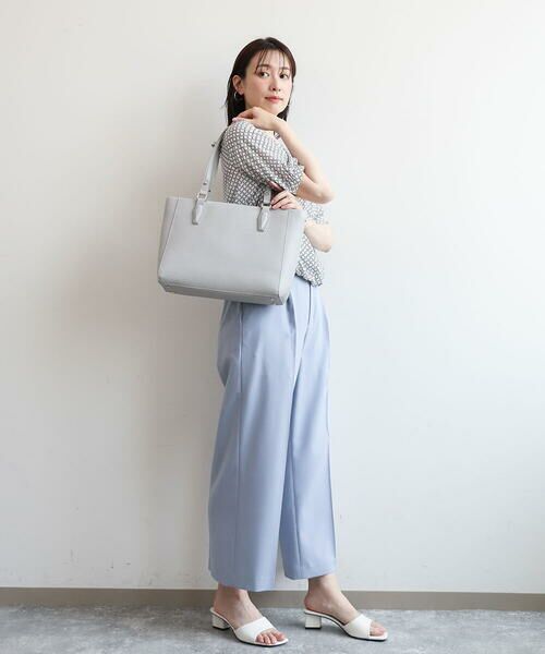 MK MICHEL KLEIN BAG / エムケーミッシェルクランバッグ トートバッグ | [2WAY/A4収納可]合成皮革エンボスビジネストート | 詳細1