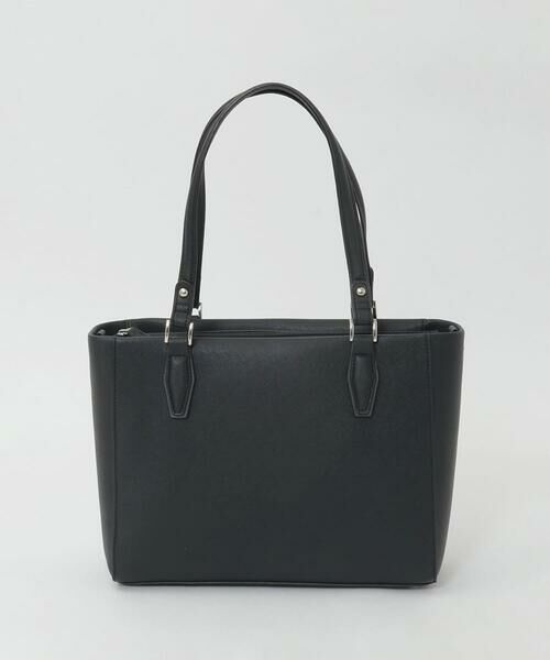MK MICHEL KLEIN BAG / エムケーミッシェルクランバッグ トートバッグ | [2WAY/A4収納可]合成皮革エンボスビジネストート（ブラック）