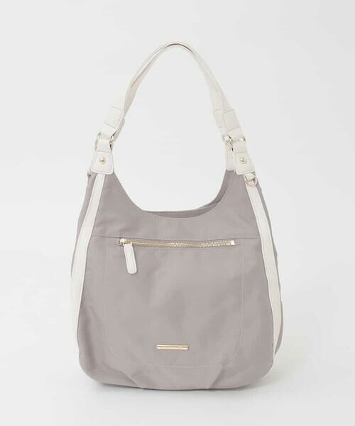 MK MICHEL KLEIN BAG / エムケーミッシェルクランバッグ トートバッグ | [2WAY]異素材ジョイントラウンドナイロントート（ベージュ2）