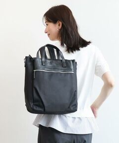 MK MICHEL KLEIN BAG / エムケーミッシェルクランバッグ ショルダーバッグ | [3WAY/撥水]レザーナイロン多機能スクエアバッグ