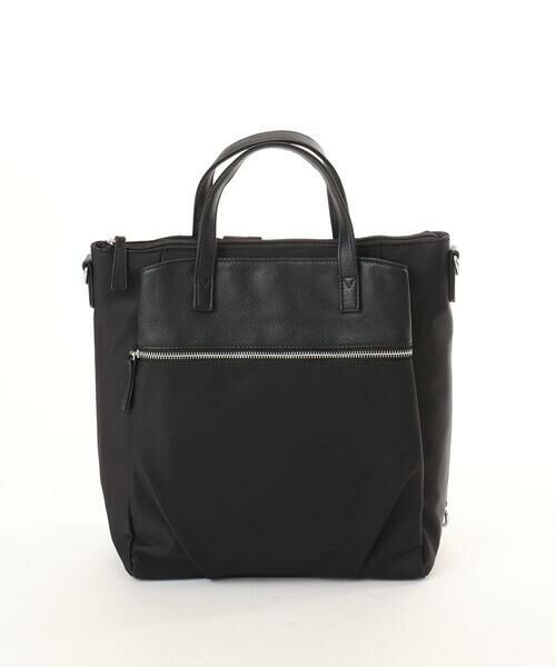 MK MICHEL KLEIN BAG / エムケーミッシェルクランバッグ ショルダーバッグ | [3WAY/撥水]レザーナイロン多機能スクエアバッグ | 詳細1