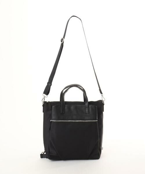 MK MICHEL KLEIN BAG / エムケーミッシェルクランバッグ ショルダーバッグ | [3WAY/撥水]レザーナイロン多機能スクエアバッグ | 詳細4