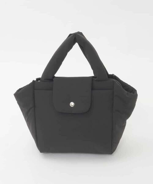 MK MICHEL KLEIN BAG / エムケーミッシェルクランバッグ トートバッグ | [WEB限定/軽量/2WAY]ポケットアクセント台形コンパクトトート（ブラック）