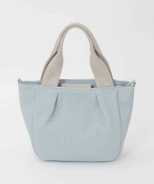 MK MICHEL KLEIN BAG / エムケーミッシェルクランバッグ トートバッグ | [2WAY/軽量]コンパクトオープンスクエアバッグ（ライトブルー×グレー）