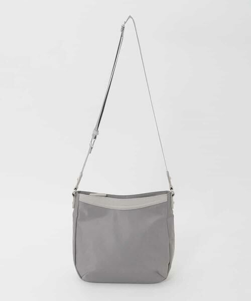 MK MICHEL KLEIN BAG / エムケーミッシェルクランバッグ ショルダーバッグ | [撥水/軽量]ラウンドデザインレザーナイロンショルダー（グレー）
