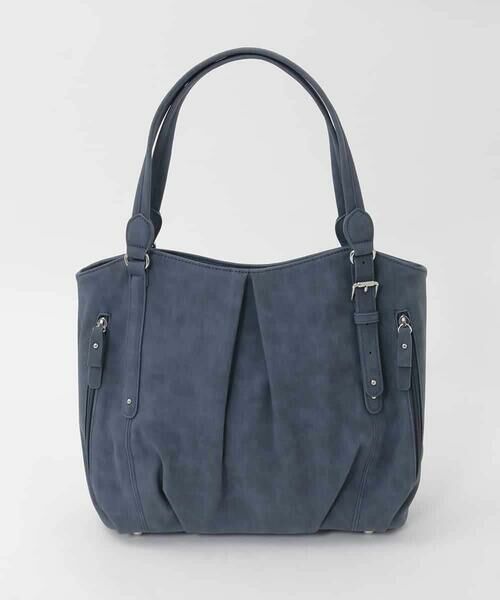 MK MICHEL KLEIN BAG / エムケーミッシェルクランバッグ トートバッグ | [2WAY]サイドファスナータックデザイントートバッグ（ネイビー）