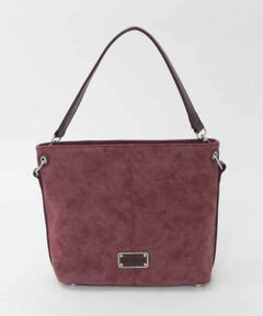MK MICHEL KLEIN BAG / エムケーミッシェルクランバッグ ショルダーバッグ | [2WAY]スエード風メタルタグアクセントショルダーバッグ