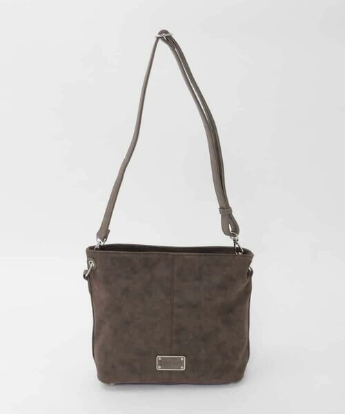 MK MICHEL KLEIN BAG / エムケーミッシェルクランバッグ ショルダーバッグ | [2WAY]スエード風メタルタグアクセントショルダーバッグ | 詳細3