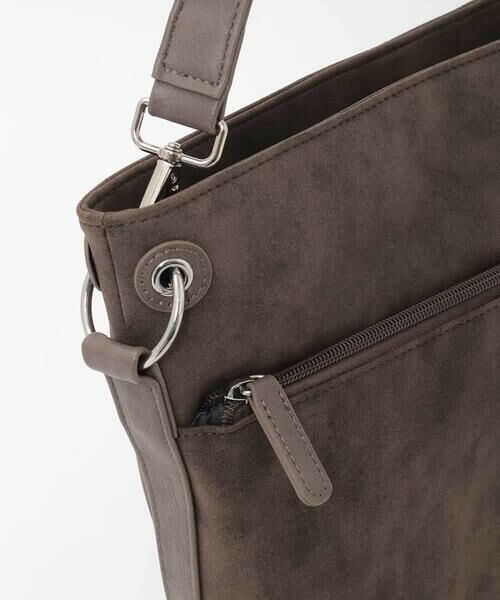 MK MICHEL KLEIN BAG / エムケーミッシェルクランバッグ ショルダーバッグ | [2WAY]スエード風メタルタグアクセントショルダーバッグ | 詳細5