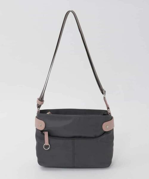 MK MICHEL KLEIN BAG / エムケーミッシェルクランバッグ ショルダーバッグ | 【撥水/軽量】アクセントレザーコンパクトショルダーバッグ（パープル）