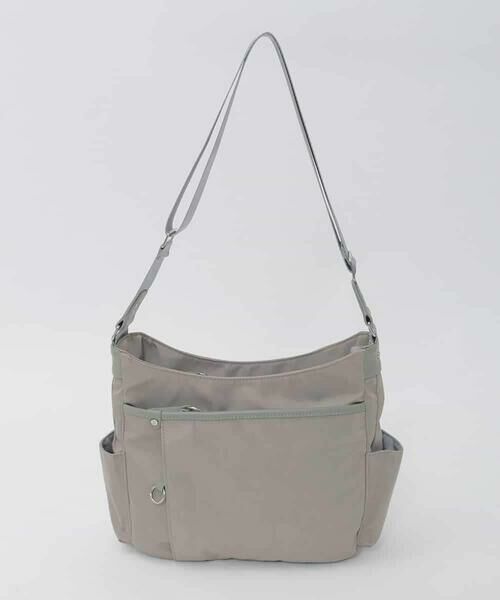 MK MICHEL KLEIN BAG / エムケーミッシェルクランバッグ ショルダーバッグ | 【撥水】アクセントレザーショルダーバッグ（グリーン）