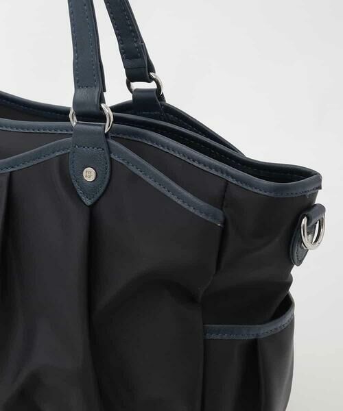 MK MICHEL KLEIN BAG / エムケーミッシェルクランバッグ トートバッグ | [2WAY/撥水/A4収納可]レザージョイントタックデザイントートバッグ | 詳細5