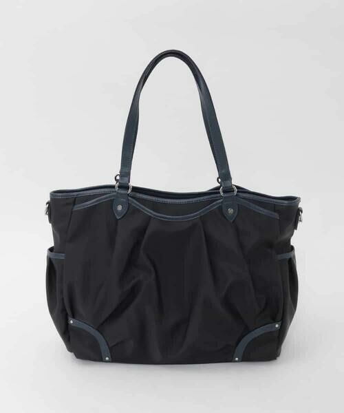 MK MICHEL KLEIN BAG / エムケーミッシェルクランバッグ トートバッグ | [2WAY/撥水/A4収納可]レザージョイントタックデザイントートバッグ（ホワイト）