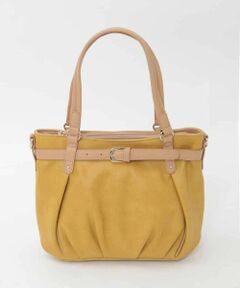 MK MICHEL KLEIN BAG / エムケーミッシェルクランバッグ トートバッグ | [2WAY]フロントベルトタックデザイントートバッグ
