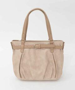 MK MICHEL KLEIN BAG / エムケーミッシェルクランバッグ トートバッグ | [2WAY]フロントベルトタックデザイントートバッグ