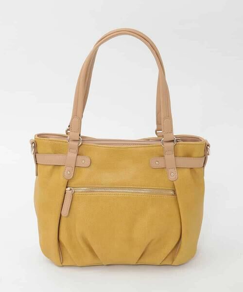 MK MICHEL KLEIN BAG / エムケーミッシェルクランバッグ トートバッグ | [2WAY]フロントベルトタックデザイントートバッグ | 詳細2
