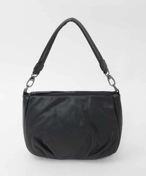 MK MICHEL KLEIN BAG / エムケーミッシェルクランバッグ その他小物 | [2WAY]ラウンドタック牛革ワンハンドルバッグ（ブラック）