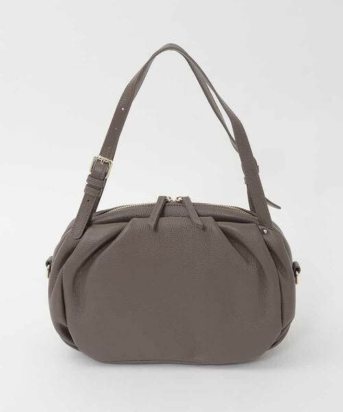 MK MICHEL KLEIN BAG / エムケーミッシェルクランバッグ トートバッグ | [2WAY]ベルトハンドルタックデザイントート（ブラウン）