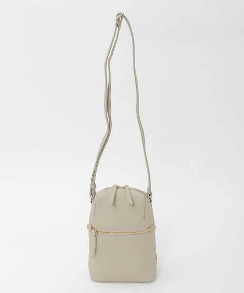 MK MICHEL KLEIN BAG / エムケーミッシェルクランバッグ ショルダーバッグ | [300g以下の軽量]牛革ラウンドジップショルダーバッグ（アイボリー）