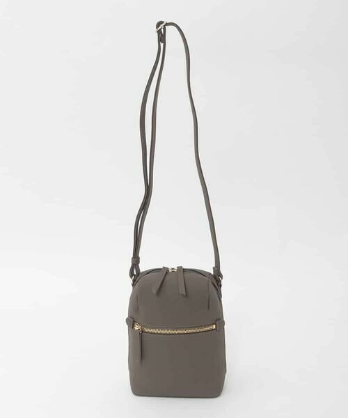 MK MICHEL KLEIN BAG / エムケーミッシェルクランバッグ ショルダーバッグ | [300g以下の軽量]牛革ラウンドジップショルダーバッグ（ベージュ）