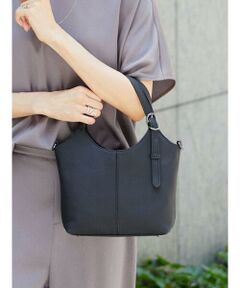 MK MICHEL KLEIN BAG / エムケーミッシェルクランバッグ トートバッグ | [2WAY]ベルトデザインレザーミニトート