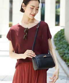 MK MICHEL KLEIN BAG / エムケーミッシェルクランバッグ ショルダーバッグ | [軽量]カウレザースクエアミニショルダー