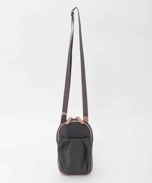 MK MICHEL KLEIN BAG / エムケーミッシェルクランバッグ ショルダーバッグ | [撥水/超軽量]パイピングレザーデザインショルダーバッグ（パープル）