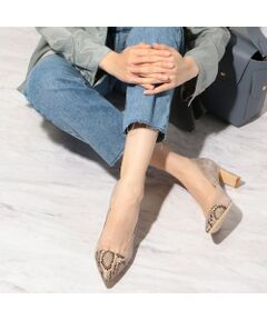 MODE ET JACOMO / モードエジャコモ パンプス | 異素材コンビポインテッドトゥパンプス