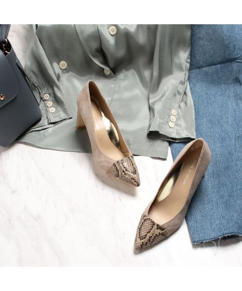 MODE ET JACOMO / モードエジャコモ パンプス | 異素材コンビポインテッドトゥパンプス | 詳細17