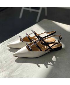 MODE ET JACOMO / モードエジャコモ パンプス | リボンフラットバックベルトパンプス