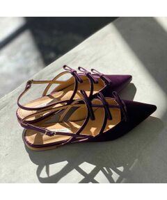 MODE ET JACOMO / モードエジャコモ パンプス | リボンフラットバックベルトパンプス