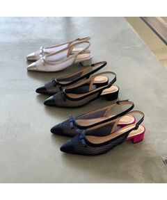 MODE ET JACOMO / モードエジャコモ パンプス | リボンモチーフチュールバックベルト