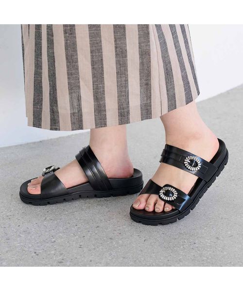 MODE ET JACOMO / モードエジャコモ サンダル | ビジューベルトフットベッドサンダル | 詳細7