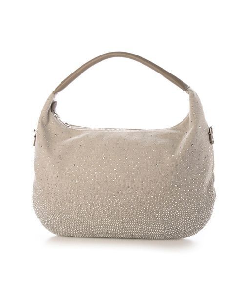 MODE ET JACOMO/モードエジャコモ ストーン付ワンショルダーバッグ アイボリー EX