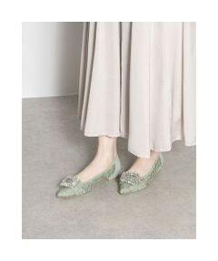 MODE ET JACOMO / モードエジャコモ フラットシューズ | ポインテッドトゥビジューレースパンプス