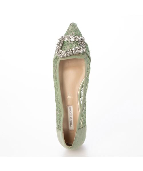 MODE ET JACOMO / モードエジャコモ フラットシューズ | ポインテッドトゥビジューレースパンプス | 詳細4