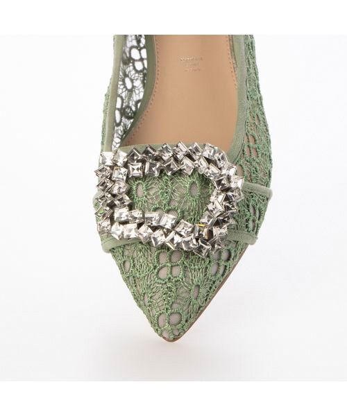 MODE ET JACOMO / モードエジャコモ フラットシューズ | ポインテッドトゥビジューレースパンプス | 詳細6