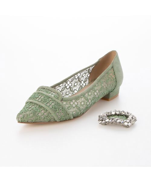 MODE ET JACOMO / モードエジャコモ フラットシューズ | ポインテッドトゥビジューレースパンプス | 詳細7