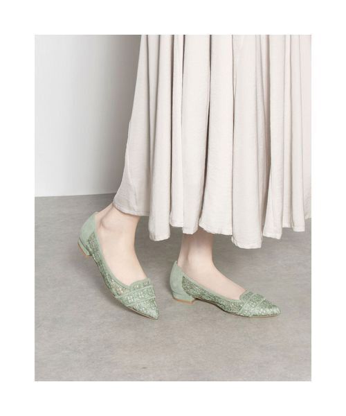 MODE ET JACOMO / モードエジャコモ フラットシューズ | ポインテッドトゥビジューレースパンプス | 詳細8