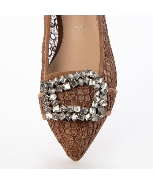 MODE ET JACOMO / モードエジャコモ フラットシューズ | ポインテッドトゥビジューレースパンプス | 詳細13