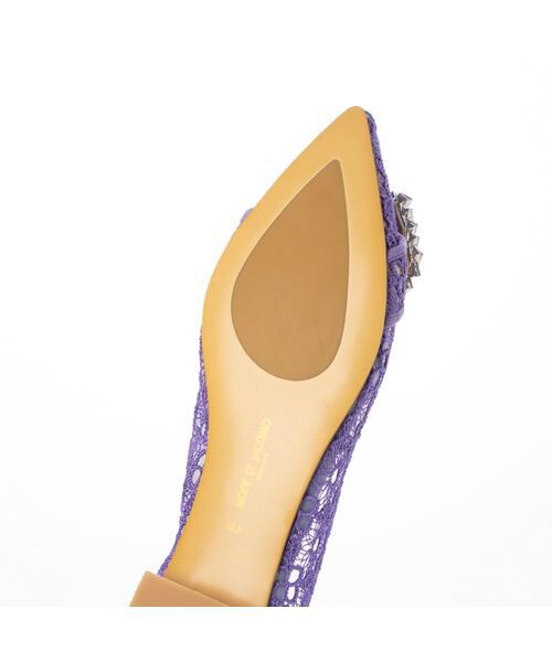 MODE ET JACOMO / モードエジャコモ フラットシューズ | ポインテッドトゥビジューレースパンプス | 詳細18